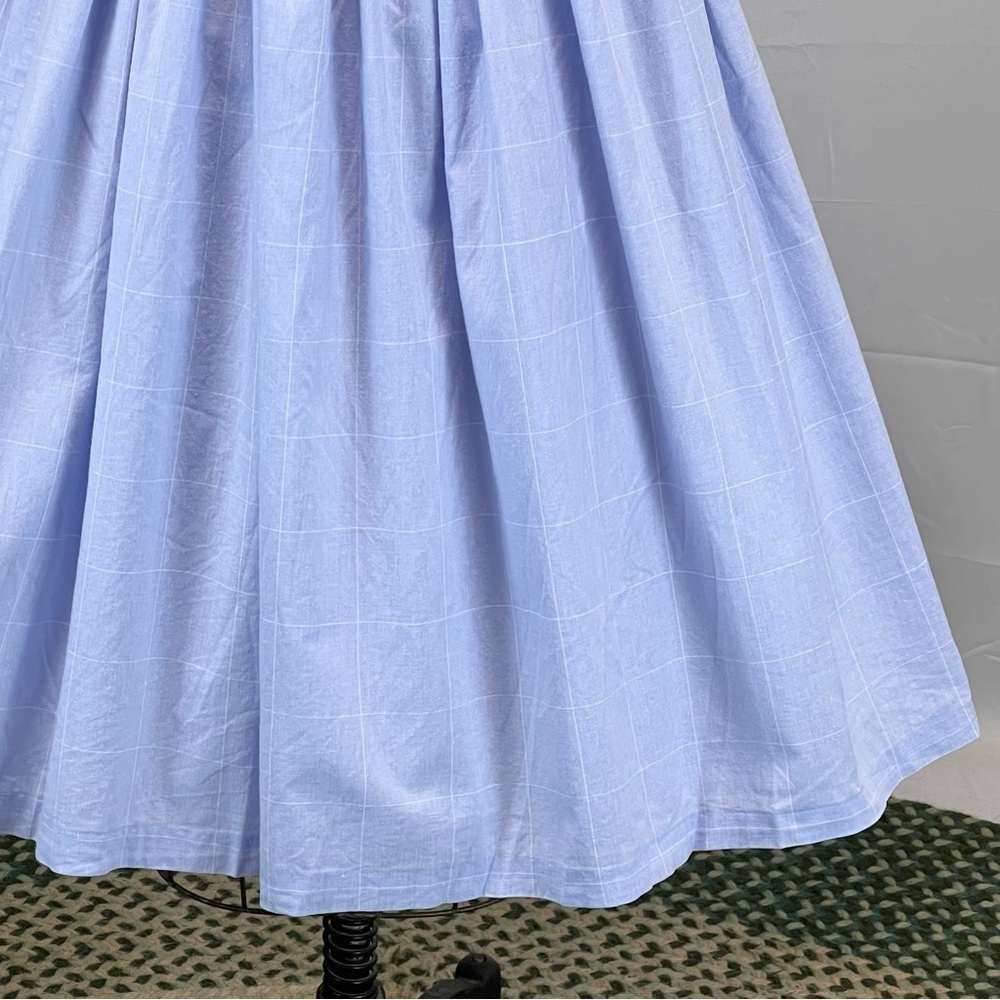 VINTAGE 80s lavender garden party dress‎ eyelet lace ruffle fit flare sleeveless - Picture 5 of 14